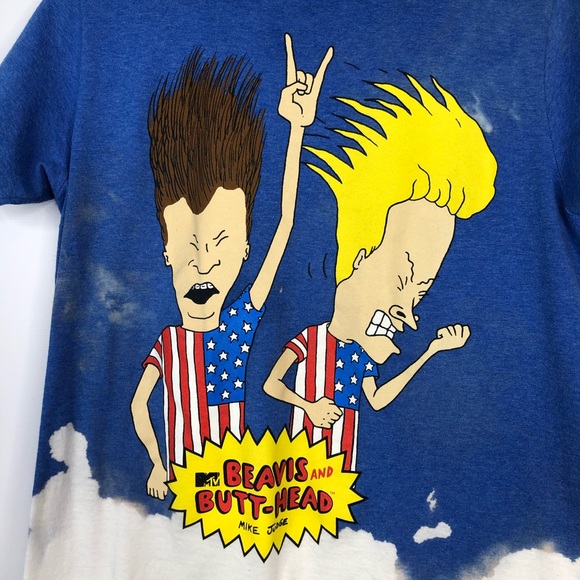 Beavis and Butthead Bleach Dipped Distressed Tee - Picture 2 of 7